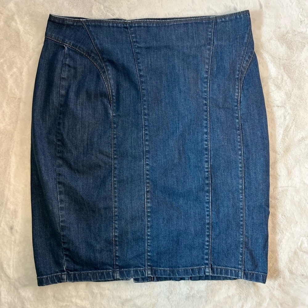 Ann Taylor Denim Pencil Skirt Women’s Size 12 Blue Stretch Midi Skirt - Picture 11 of 11